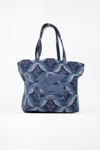 Etro Blue Floralia Printed Tote