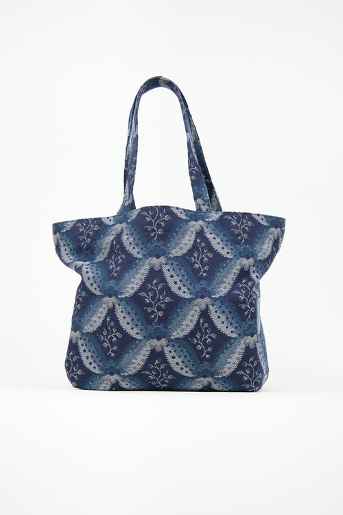 Etro Blue Floralia Printed Tote