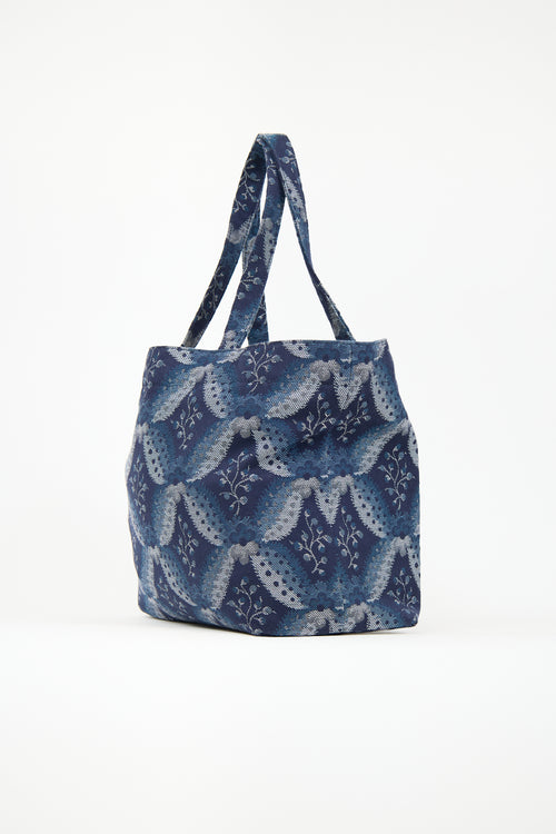 Etro Blue Floralia Printed Tote