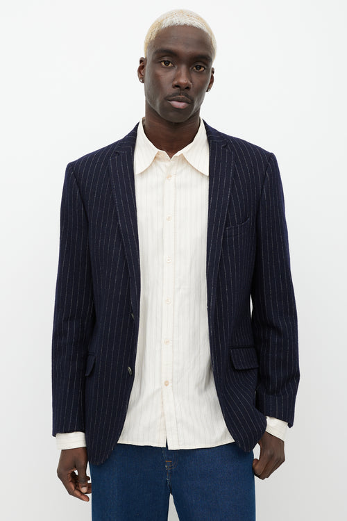 Etro Blue 
White Pinstripe Blazer