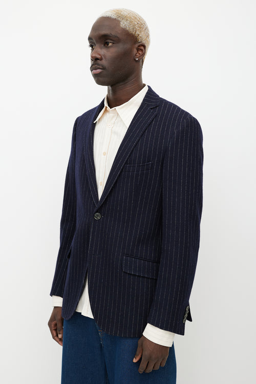 Etro Blue 
White Pinstripe Blazer