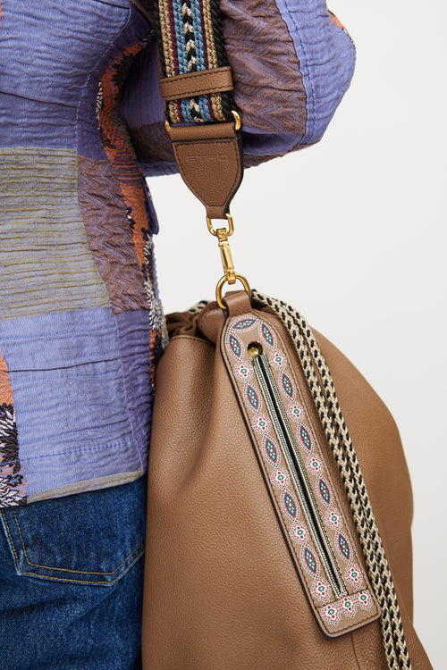 Etro Brown Leather Dice Tassel Bag