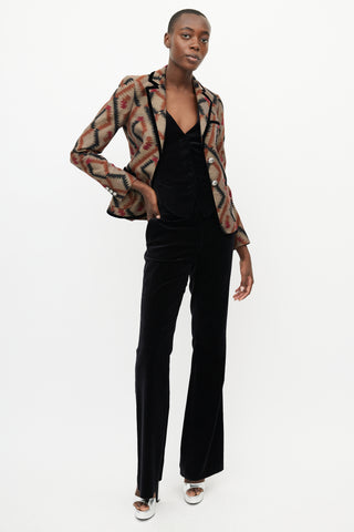 Etro Brown 
Multi Geometric Blazer