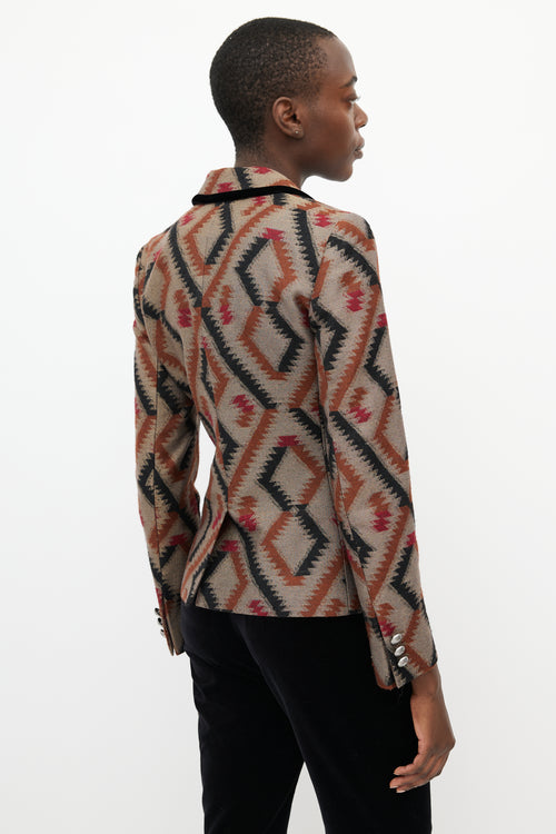 Etro Brown 
Multi Geometric Blazer