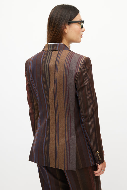 Etro Brown 
Multicolour Striped Two Piece Suit