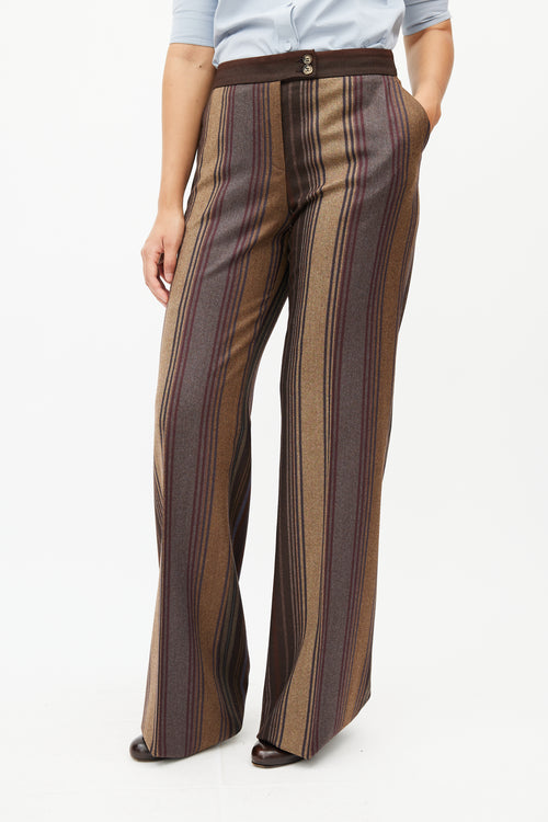 Etro Brown 
Multicolour Striped Two Piece Suit