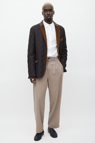 Etro Brown Quilted Corduroy Blazer