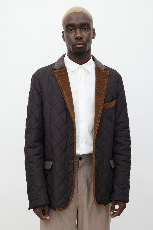 Etro Brown Quilted Corduroy Blazer