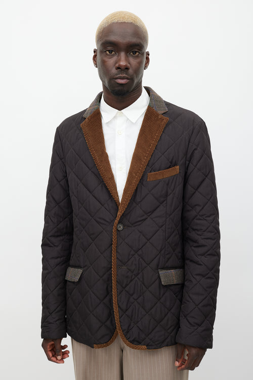 Etro Brown Quilted Corduroy Blazer