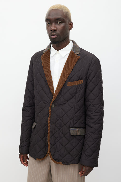 Etro Brown Quilted Corduroy Blazer