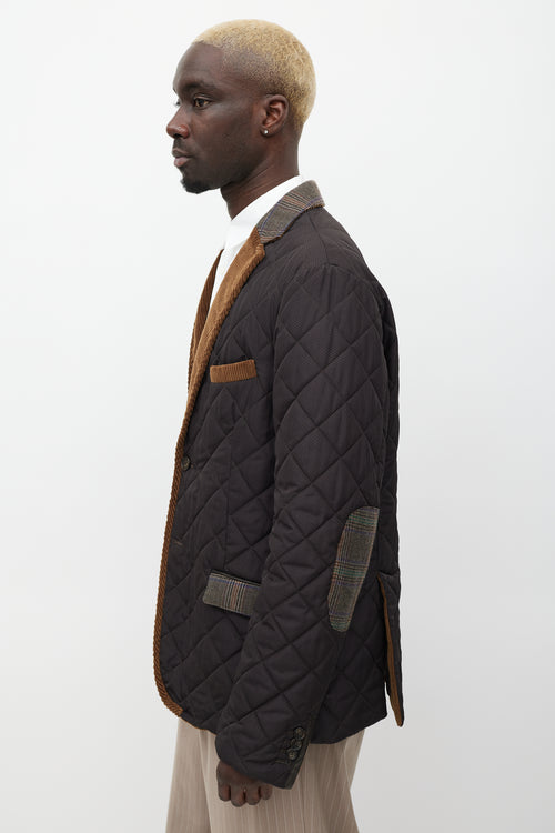 Etro Brown Quilted Corduroy Blazer