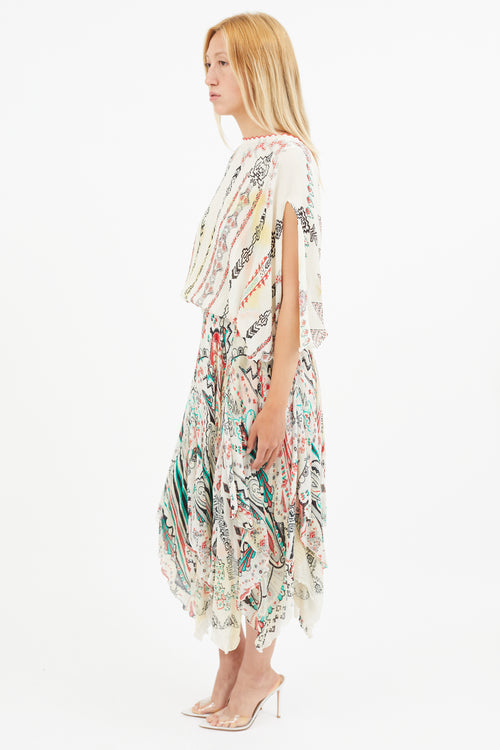 Etro Spring 2015 Cream 
Multi Silk Print Dress