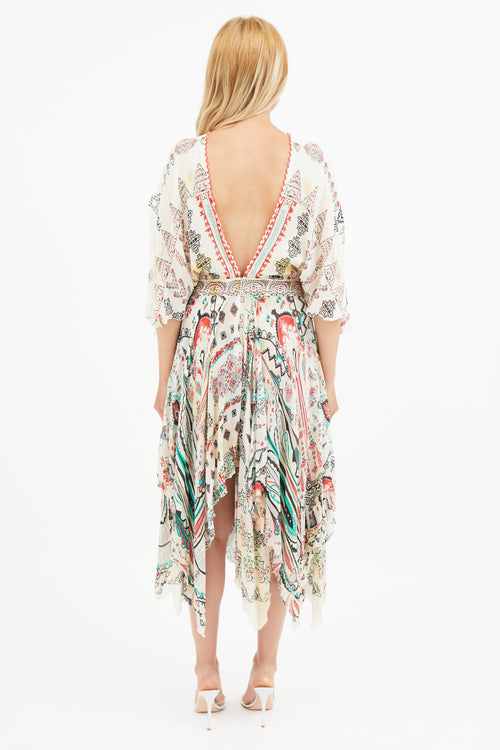 Etro Spring 2015 Cream 
Multi Silk Print Dress