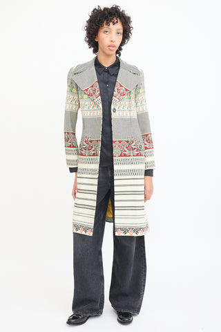 Etro Cream 
Multicolour Floral Coat