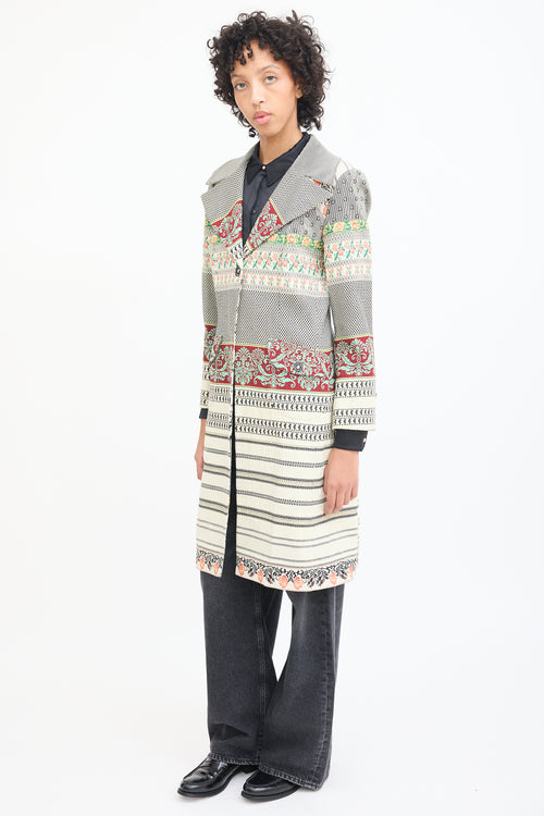 Etro Cream 
Multicolour Floral Coat