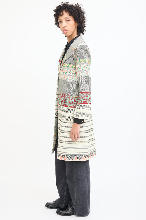 Etro Cream 
Multicolour Floral Coat