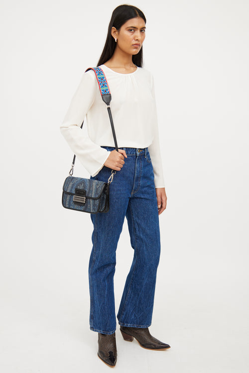 Etro Blue Denim 
Paisley Crossbody Bag