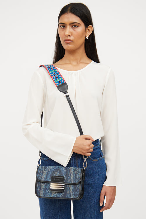 Etro Blue Denim 
Paisley Crossbody Bag