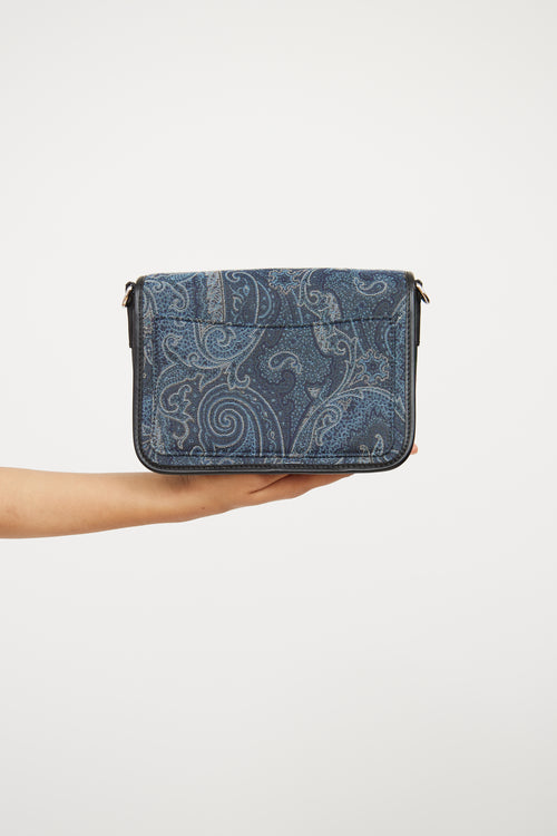 Etro Blue Denim 
Paisley Crossbody Bag