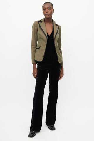 Etro Green 
Black Trim Blazer