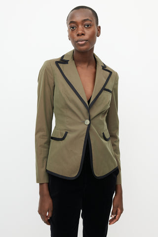 Etro Green 
Black Trim Blazer