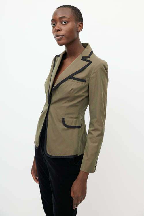 Etro Green 
Black Trim Blazer