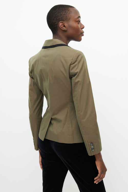 Etro Green 
Black Trim Blazer