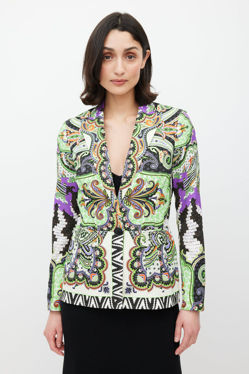 Etro Green 
Multicolour Paisley Blazer