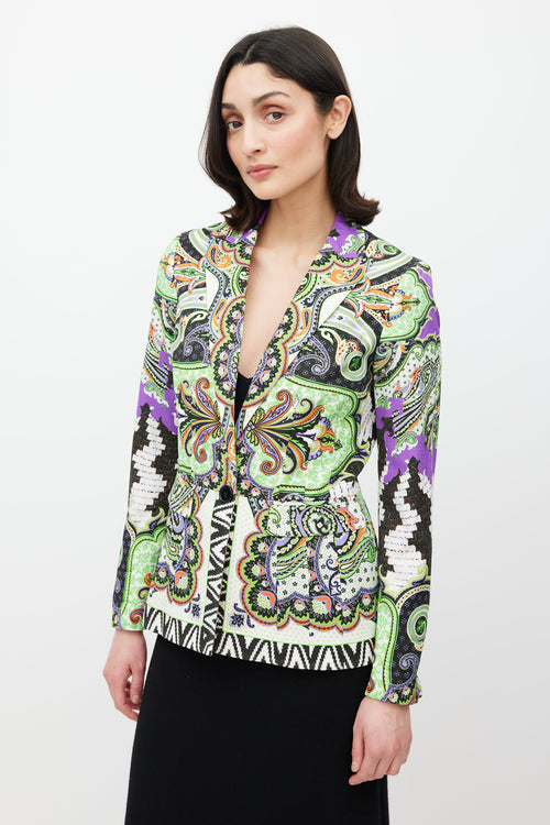 Etro Green 
Multicolour Paisley Blazer