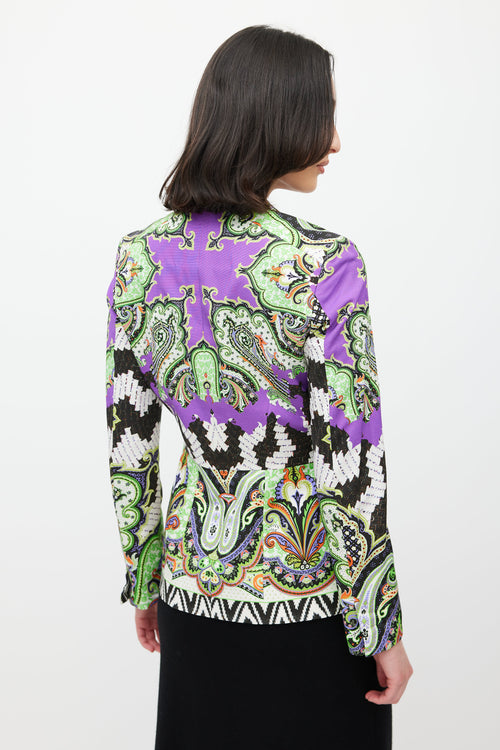 Etro Green 
Multicolour Paisley Blazer