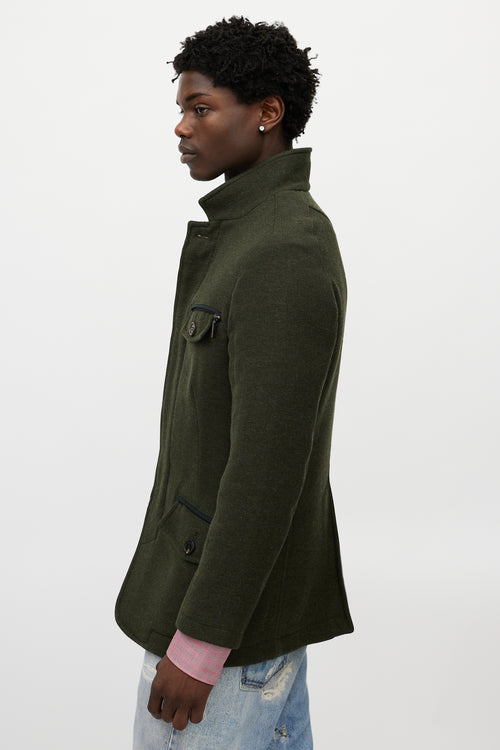 Etro Green Wool Four Pocket Jacket