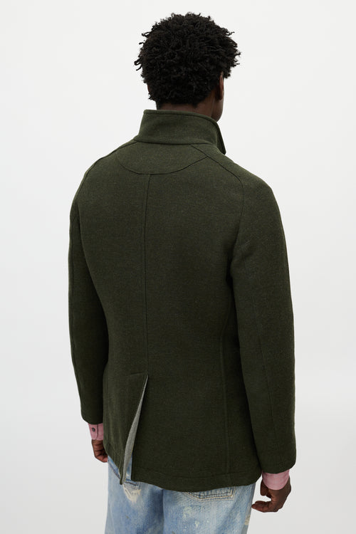 Etro Green Wool Four Pocket Jacket