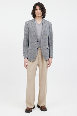 Etro Grey 
Navy Checked Blazer