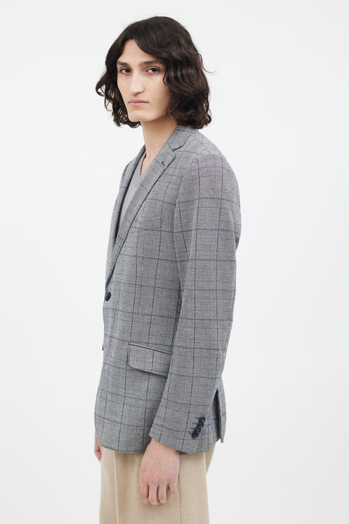 Etro Grey 
Navy Checked Blazer