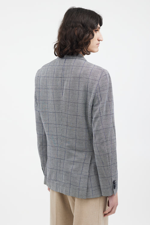 Etro Grey 
Navy Checked Blazer