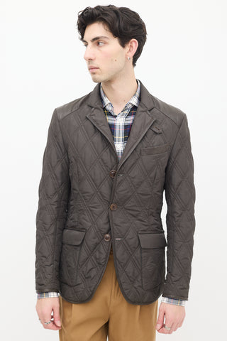 Etro Khaki Green Quilted Jacket