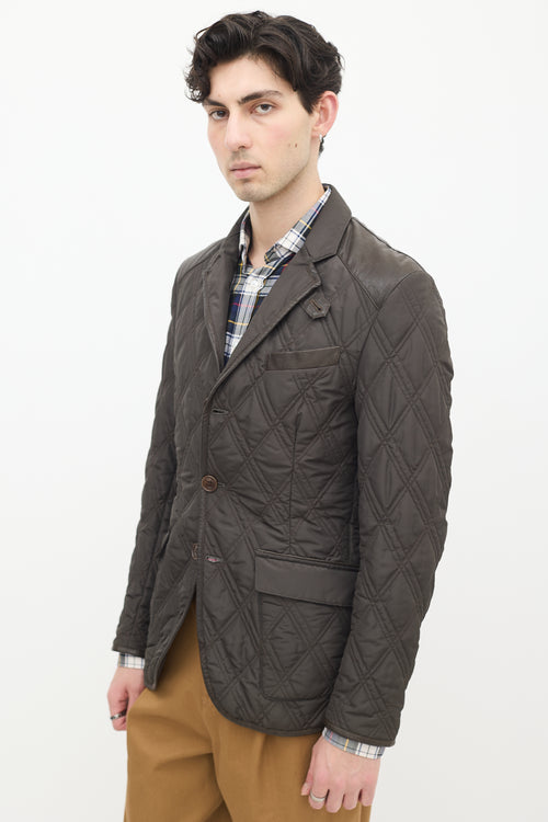 Etro Khaki Green Quilted Jacket