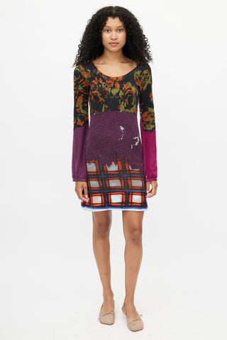 Etro Multi Print Long Sleeve Dress