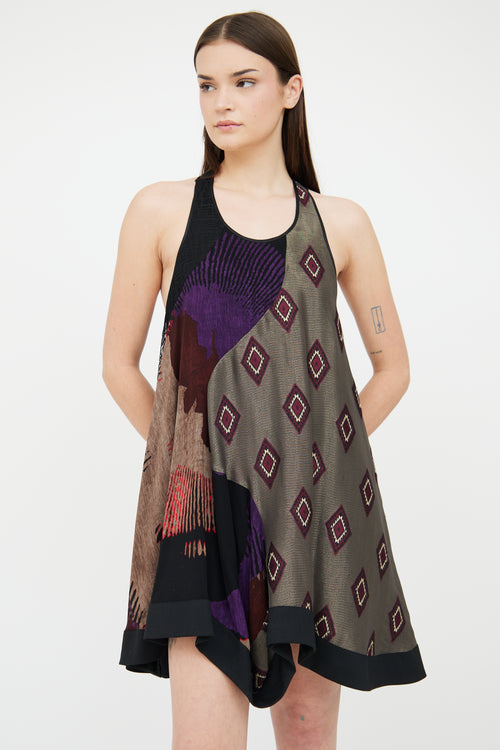 Etro Black Multi Colour Graphic Dress