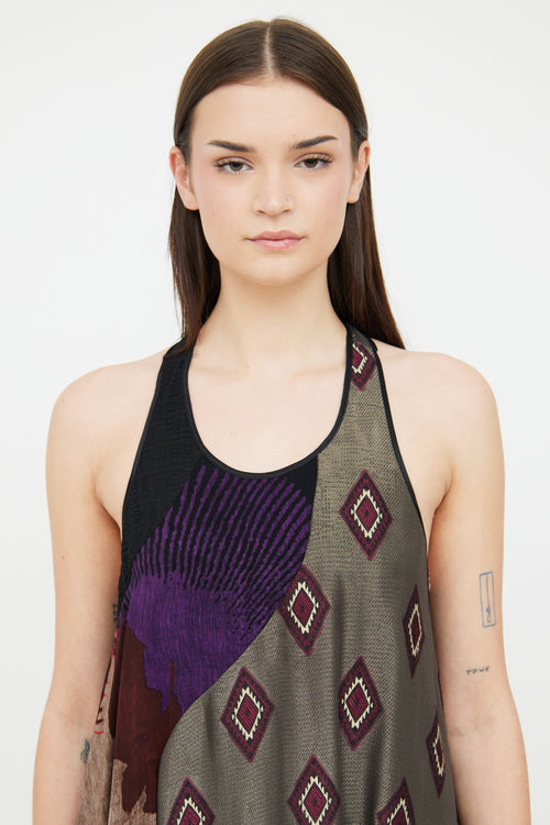 Etro Black Multi Colour Graphic Dress