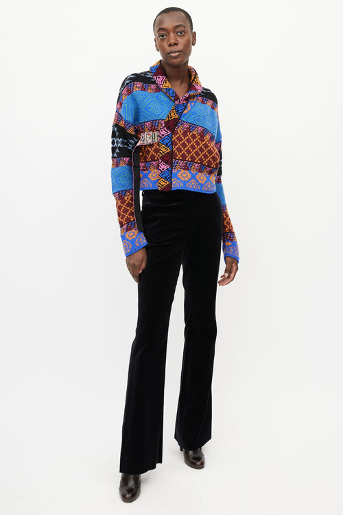 Etro Multicolour Knit Tie Cropped Cardigan