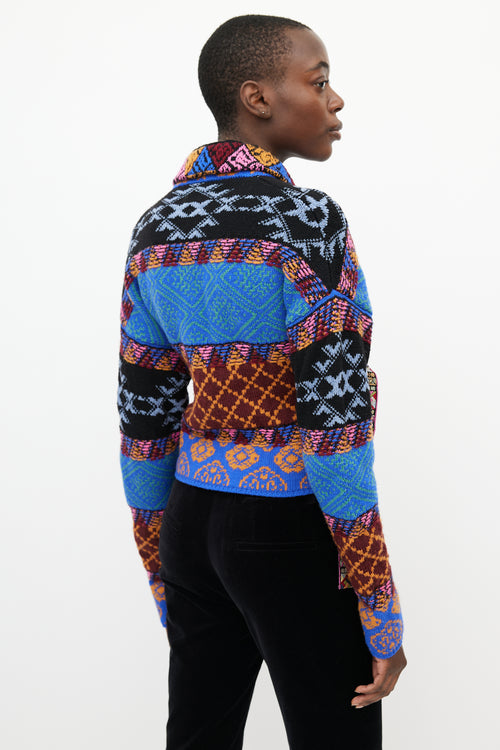 Etro Multicolour Knit Tie Cropped Cardigan