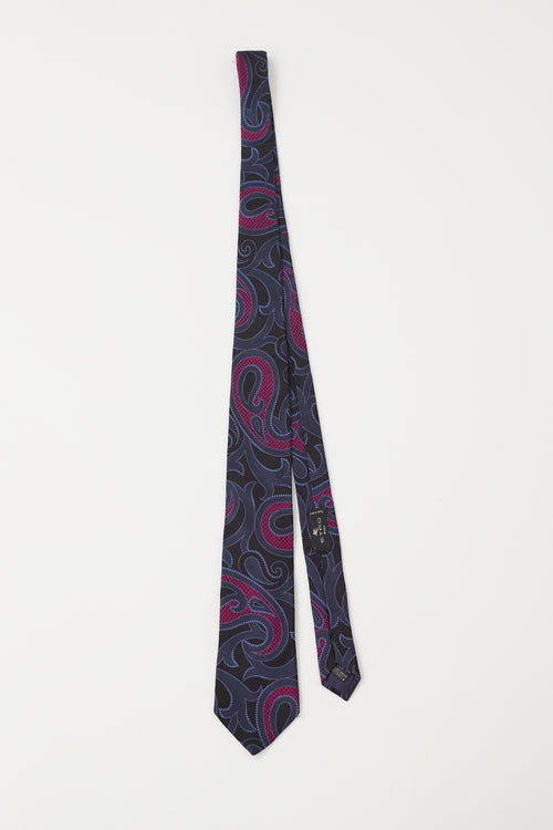 Etro Navy 
Purple Paisley Tie