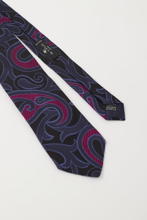 Etro Navy 
Purple Paisley Tie