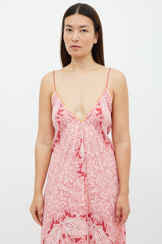 Etro Pink Silk Printed Handkerchief Dress