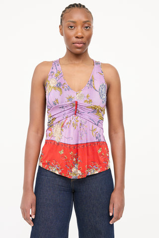 Etro Floral Ruffled Top