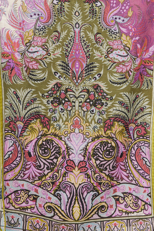 Etro Purple 
Multicolour Paisley Cashmere Scarf