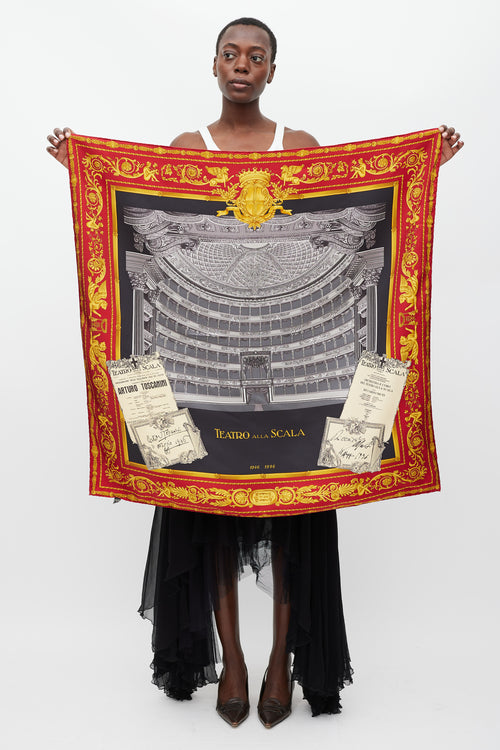 Etro Red 
Multicolour Teatro Alla Scala Scarf