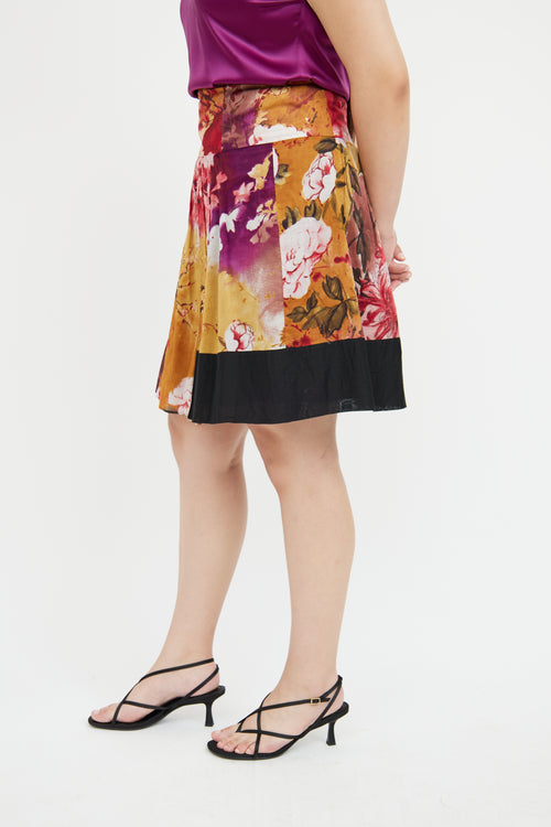 Etro Yellow 
Multi Floral Print Skirt