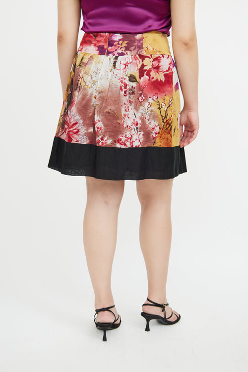 Etro Yellow 
Multi Floral Print Skirt